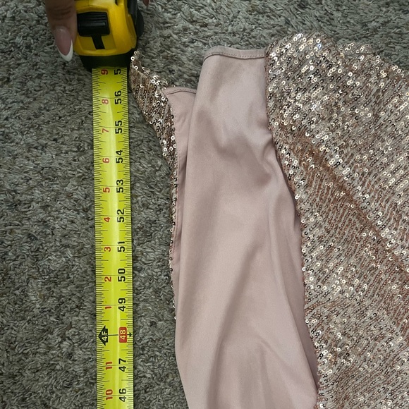 Elegant Rose Gold Long Sequin Dress, size US 8 - Picture 14 of 14
